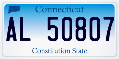 CT license plate AL50807