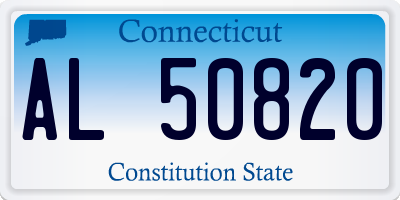CT license plate AL50820
