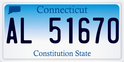 CT license plate AL51670