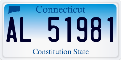 CT license plate AL51981