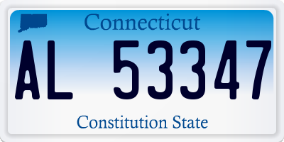 CT license plate AL53347
