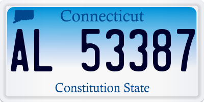 CT license plate AL53387