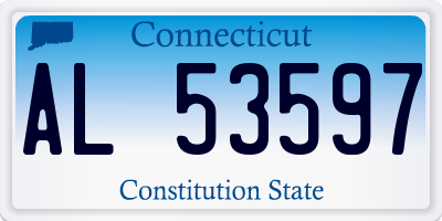 CT license plate AL53597