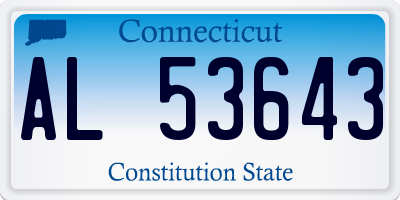 CT license plate AL53643