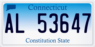 CT license plate AL53647