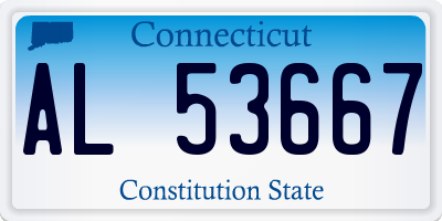 CT license plate AL53667