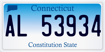 CT license plate AL53934