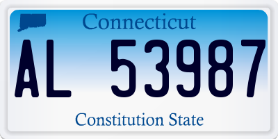 CT license plate AL53987