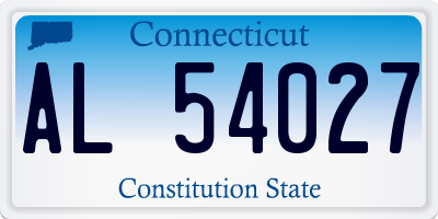 CT license plate AL54027