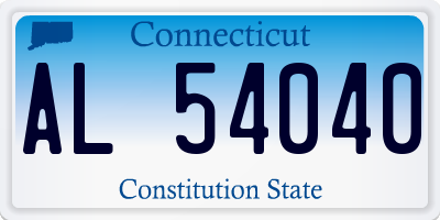 CT license plate AL54040