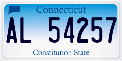 CT license plate AL54257