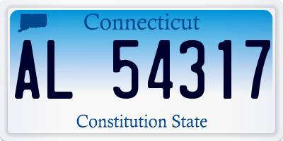 CT license plate AL54317
