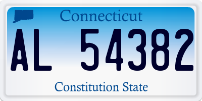 CT license plate AL54382