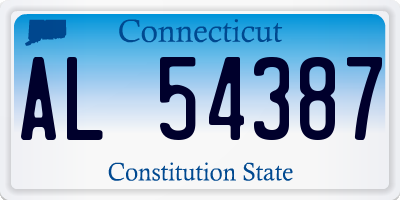 CT license plate AL54387