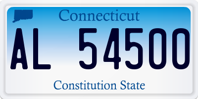 CT license plate AL54500