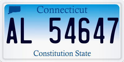 CT license plate AL54647