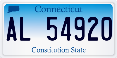 CT license plate AL54920
