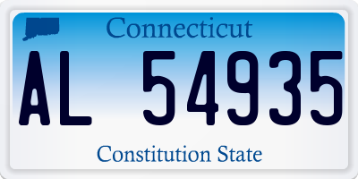 CT license plate AL54935