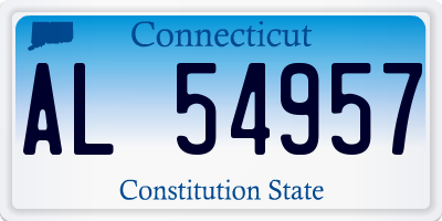 CT license plate AL54957