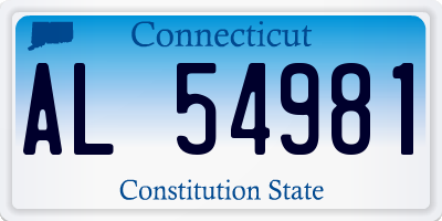 CT license plate AL54981