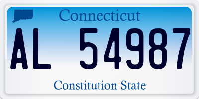 CT license plate AL54987