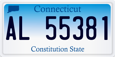 CT license plate AL55381