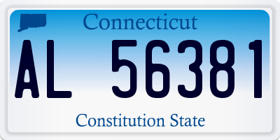 CT license plate AL56381