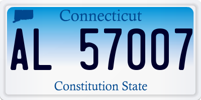 CT license plate AL57007