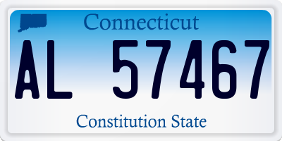 CT license plate AL57467