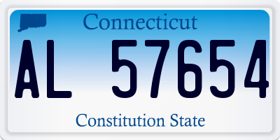 CT license plate AL57654