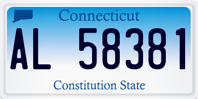 CT license plate AL58381