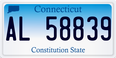 CT license plate AL58839