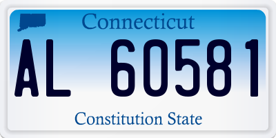 CT license plate AL60581