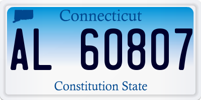CT license plate AL60807