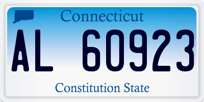 CT license plate AL60923