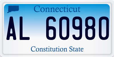 CT license plate AL60980