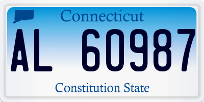 CT license plate AL60987