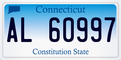 CT license plate AL60997