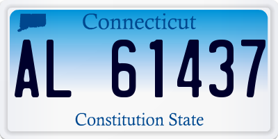 CT license plate AL61437