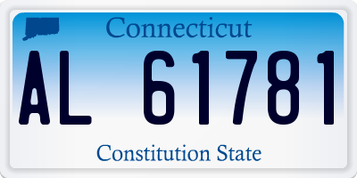 CT license plate AL61781