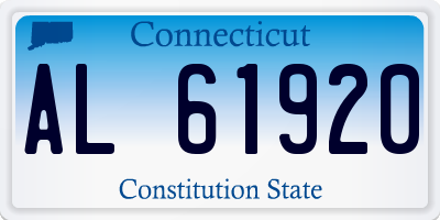 CT license plate AL61920