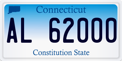 CT license plate AL62000