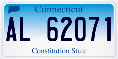 CT license plate AL62071