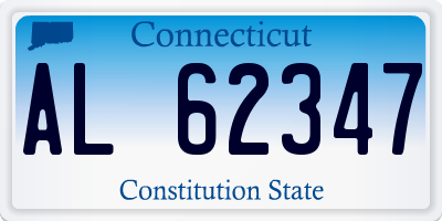 CT license plate AL62347