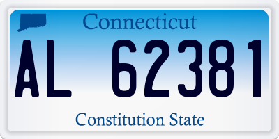 CT license plate AL62381