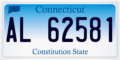 CT license plate AL62581