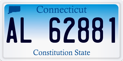 CT license plate AL62881
