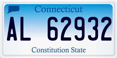 CT license plate AL62932