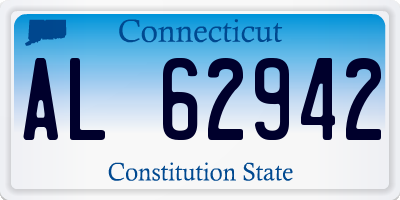 CT license plate AL62942