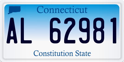 CT license plate AL62981